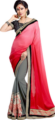 

Brijraj Embellished Fashion Georgette Saree(Pink, Grey), Gray;pink
