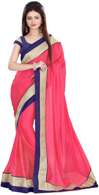 Advait Self Design Bollywood Chiffon Saree(Pink)