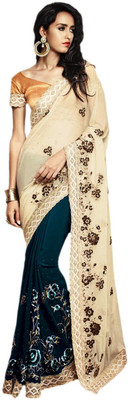 

Vishal Printed Fashion Crepe Saree(Blue)
