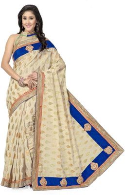 

Areum Embroidered Banarasi Banarasi Silk Saree(Blue)