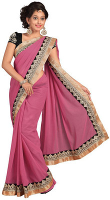 

Chirag Sarees Embroidered Fashion Chiffon Saree(Pink)
