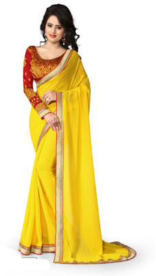 

Indianbeauty Solid Fashion Georgette Saree(Yellow)