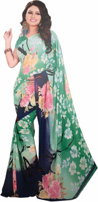 

Aarti Apparels Printed Fashion Chiffon Saree(Green, Dark Blue)