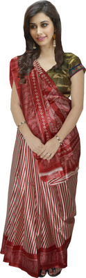 

Lovelylook Printed Daily Wear Silk Saree(Red, White)