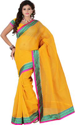

Weavedeal Embellished Banarasi Brocade Saree(Yellow)