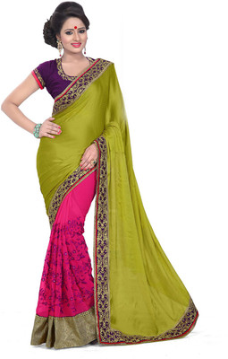 

Indian Wear Online Embroidered Fashion Georgette Saree(Green)