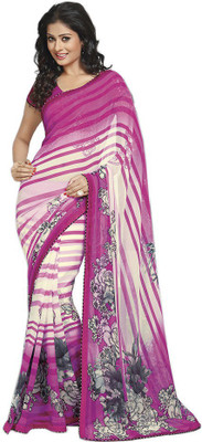 

Indian Wear Online Printed Fashion Pure Chiffon Saree(Multicolor)