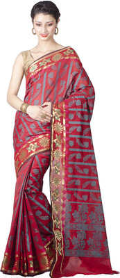 

Chandrakala Paisley Banarasi Art Silk Saree(Red)