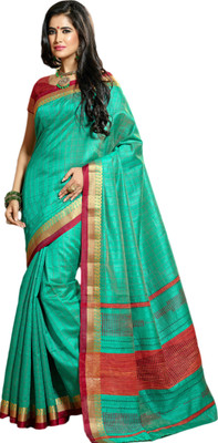 

M.S.Retail Self Design Kanjivaram Silk Saree(Green)