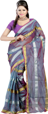 

Ansu Fashion Solid Fashion Silk Saree(Purple)
