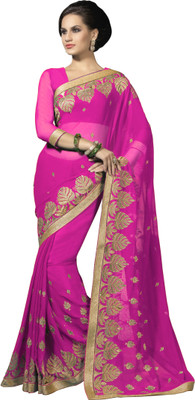 

Suvastram Embellished Fashion Chiffon Saree(Pink)