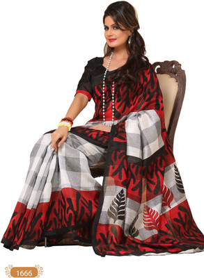 

Hi-Choice Printed Daily Wear Art Silk Saree(Black, Red)