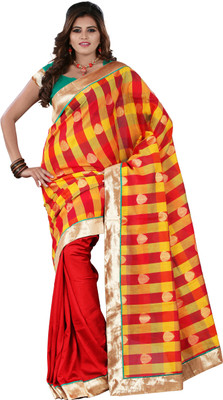 

Weavedeal Embellished Banarasi Brocade Saree(Red)