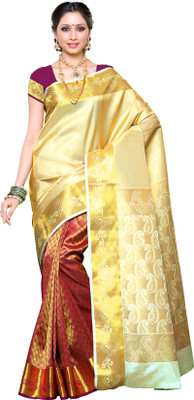 

Mimosa Woven Kanjivaram Art Silk Saree(Multicolor), Multy