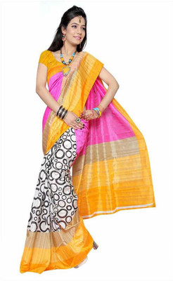 

Softdeal Printed Bhagalpuri Printed Silk Saree(Multicolor)