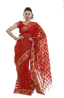 

Sanrocks Global Fashions Woven Fashion Polycotton Saree(Red)
