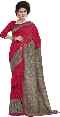 

Ishin Printed Fashion Art Silk Saree(Pink)