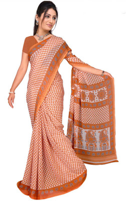 

Jiya Self Design Fashion Georgette Saree(Orange)