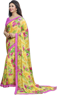 

Khoobee Self Design, Printed Fashion Georgette Saree(Yellow, Multicolor), Multicolor;yellow
