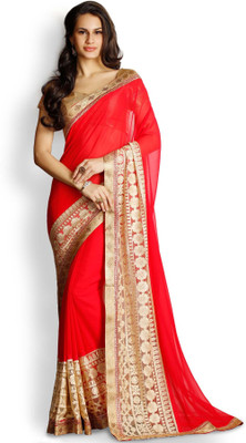 

Soch Embroidered Fashion Georgette Saree(Pink), Dark pink