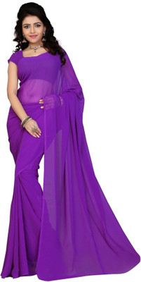 

Surupta Solid Fashion Georgette Saree(Purple)