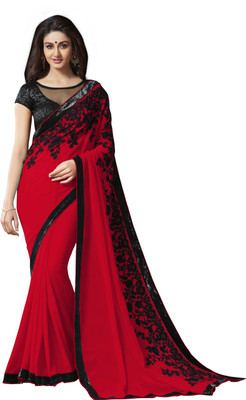 

Avhnitanaya Embellished Bollywood Georgette Saree(Red)