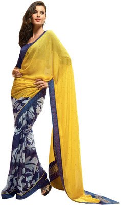 

Vishal Solid Fashion Georgette Saree(Blue)