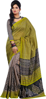 

JTInternational Printed Bhagalpuri Silk Saree(Multicolor)