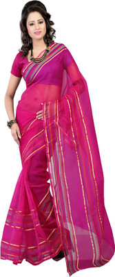 

Ansu Fashion Solid Fashion Tissue Saree(Pink)