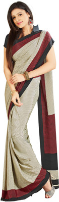 

Vardan Prints Printed Bollywood Crepe Saree(Beige, Black)