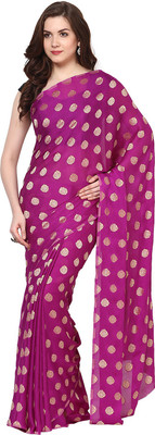 

Aksara Self Design Daily Wear Crepe Saree(Purple)