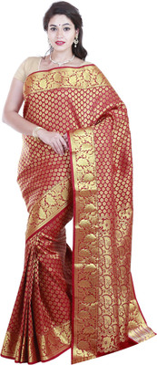 

SriSyndicate Paisley Fashion Silk Saree(Red)