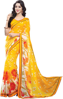 

Saara Floral Print Daily Wear Georgette Saree(Yellow)
