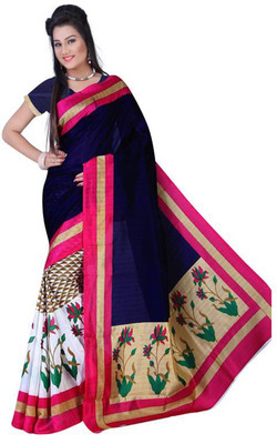 

Kesar Sarees Printed Bhagalpuri Art Silk Saree(Blue)