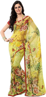 

Party Wear Dresses Printed Fashion Pure Chiffon Saree(Multicolor)