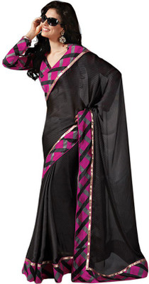 

Party Wear Dresses Printed Fashion Pure Chiffon Saree(Grey)