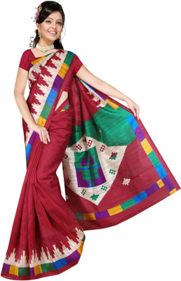 

Khushali Printed Fashion Silk Saree(Maroon, Multicolor)