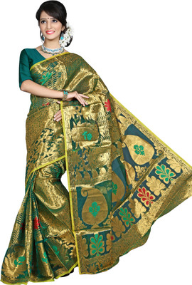 Mimosa Self Design Kanjivaram Net, Silk, Jacquard Saree(Multicolor) available at flipkart for Rs.1289