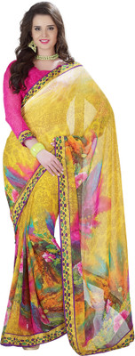 

Kanheyas Printed Daily Wear Handloom Georgette Saree(Multicolor)