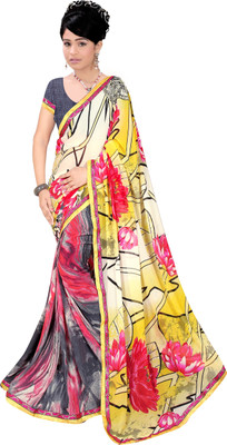 

Indianbeauty Self Design, Printed Fashion Georgette Saree(Multicolor), Yellow