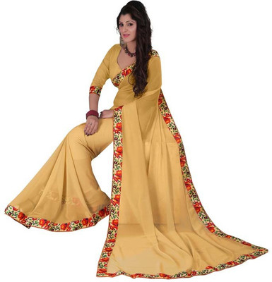 

Gunjan Creations Plain Fashion Pure Georgette Saree(Multicolor)