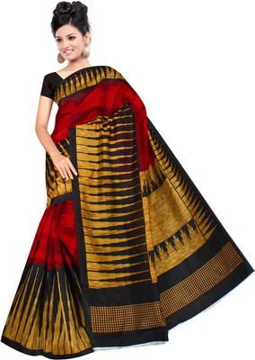 

Lovelylook Printed Daily Wear Art Silk Saree(Red, Beige)