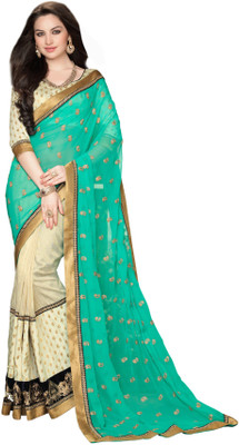 

Khushali Self Design, Embroidered, Embellished Fashion Georgette, Chiffon Saree(Light Green, Beige), Beige;light green