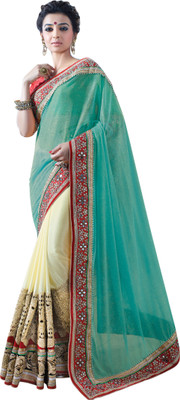 

Chirag Sarees Embroidered Bollywood Georgette Saree(Green)