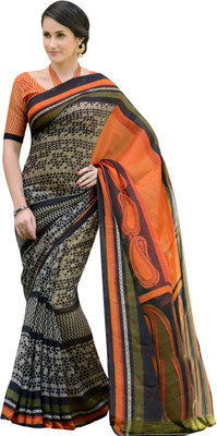 

Jiya Self Design, Printed Fashion Polycotton Saree(Orange, Multicolor), Multicolor;orange