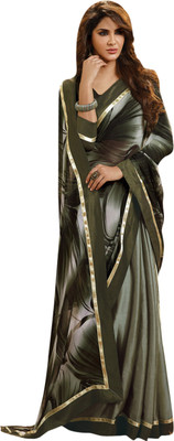 

Manthan Printed Daily Wear Chiffon, Crepe Saree(Green), Olive