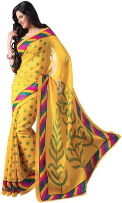 

Kesar Sarees Printed Bhagalpuri Art Silk Saree(Yellow)