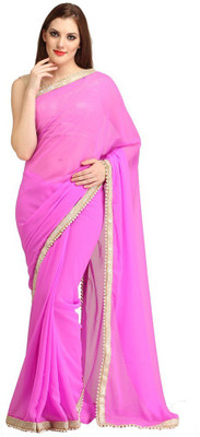 

Lime Embellished Fashion Georgette Saree(Pink)