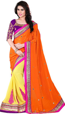 

Saara Embroidered Fashion Georgette Saree(Orange, Yellow)