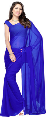 

Lovelylook Solid Fashion Georgette Saree(Blue), Royal blue